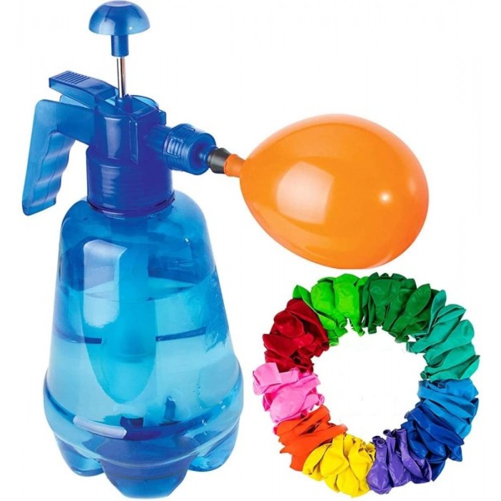 Botella con hinchador 100 globos de agua
