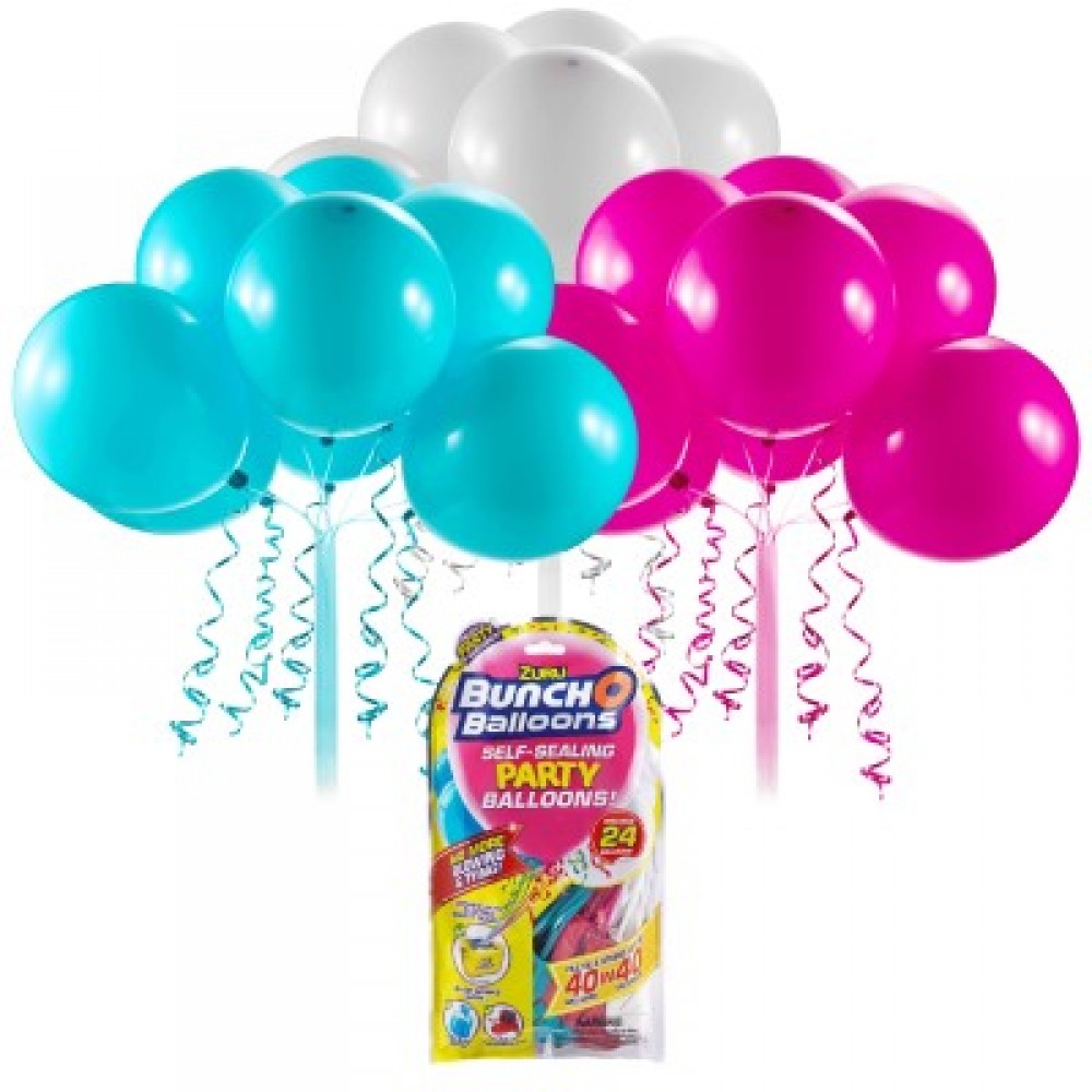 Globos autosellables - Rosa, azul y blanco