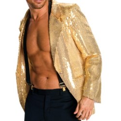 Chaqueta dorada de lentejuelas