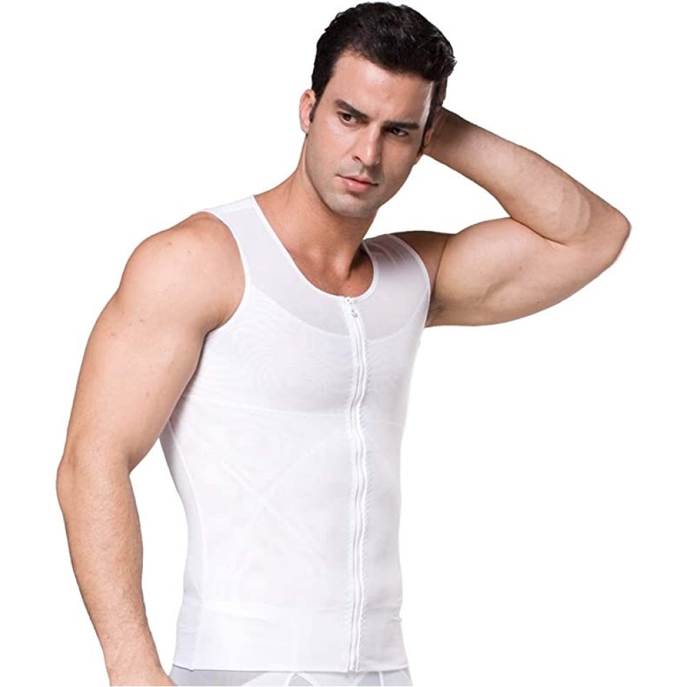 Camisa comprensión ginecomastia -blanco