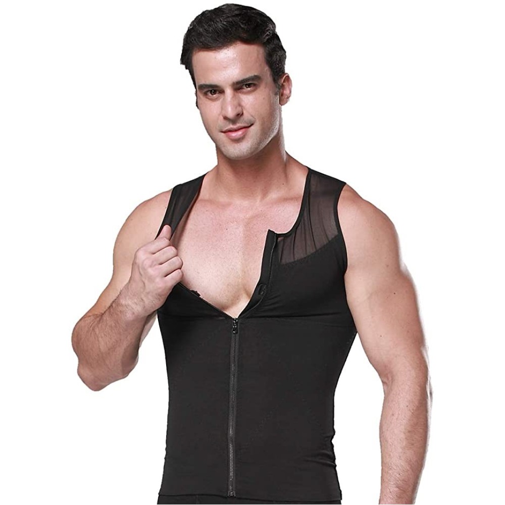 Camisa comprensión ginecomastia -negro