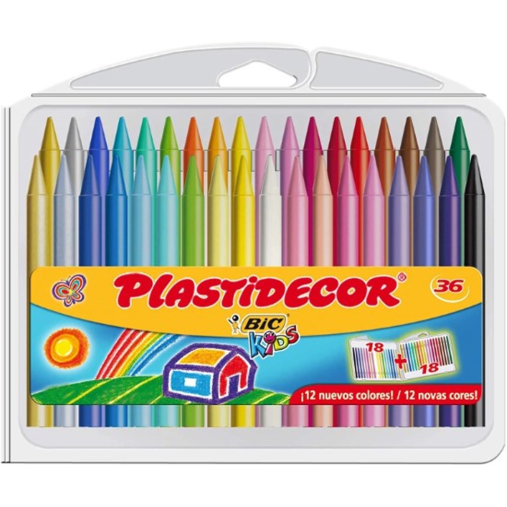 Plastidecor BIC 36 crayones de colores
