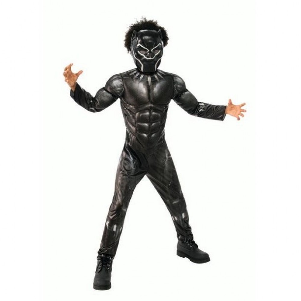 Disfraz musculoso Black Panther niños