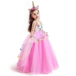 Vestido disfraz Princesa unicornio - Rosa