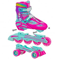 Roller Derby patines 2 en 1 ajustables unicornio
