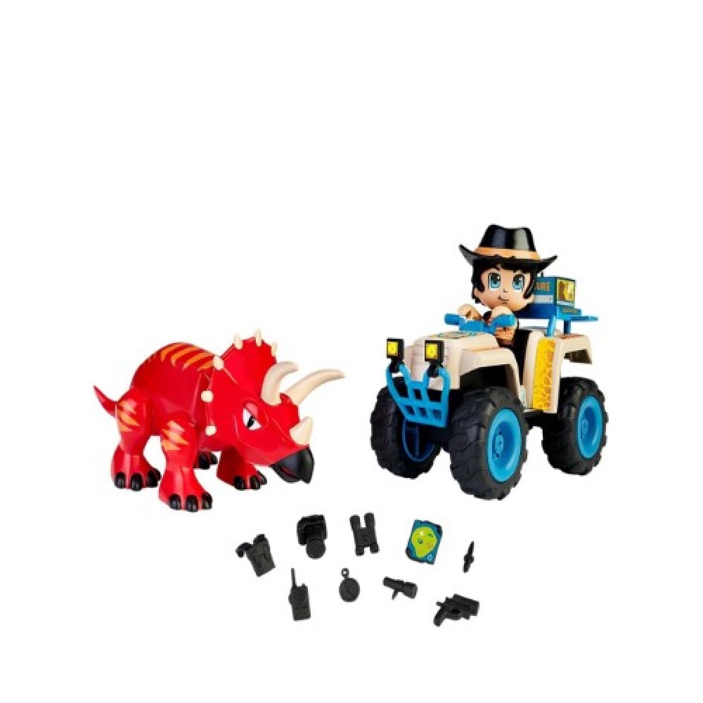 Pinypon Action cuatrimoto salvaje con dinosaurio