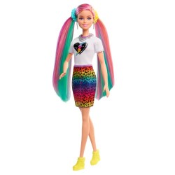 Barbie con peinado leopardo arcoíris GRN81 Barbie con peinado leopardo arcoíris GRN81
