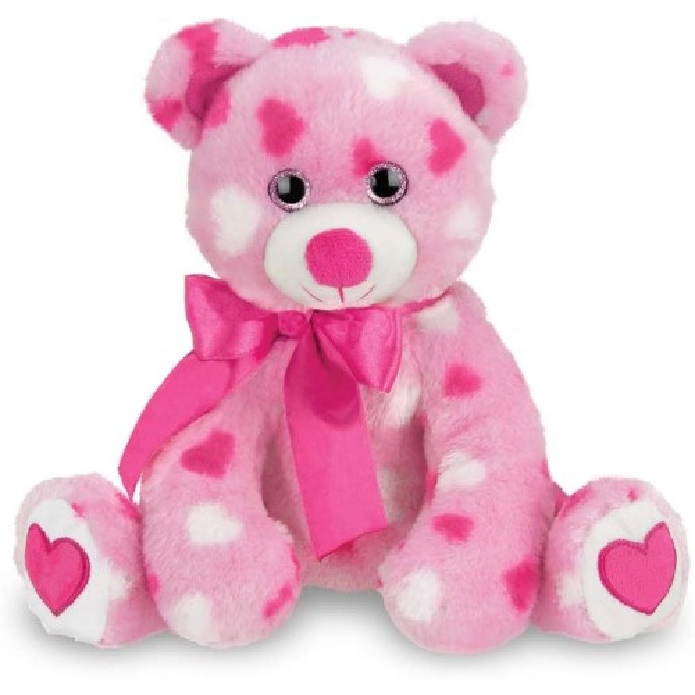 Oso de peluche de corazones amor y amistad