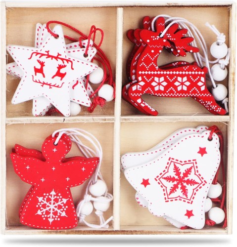 Docena adornos navideños de madera