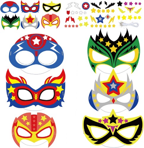 Kit 24 Antifaces de superhéroe personalizables