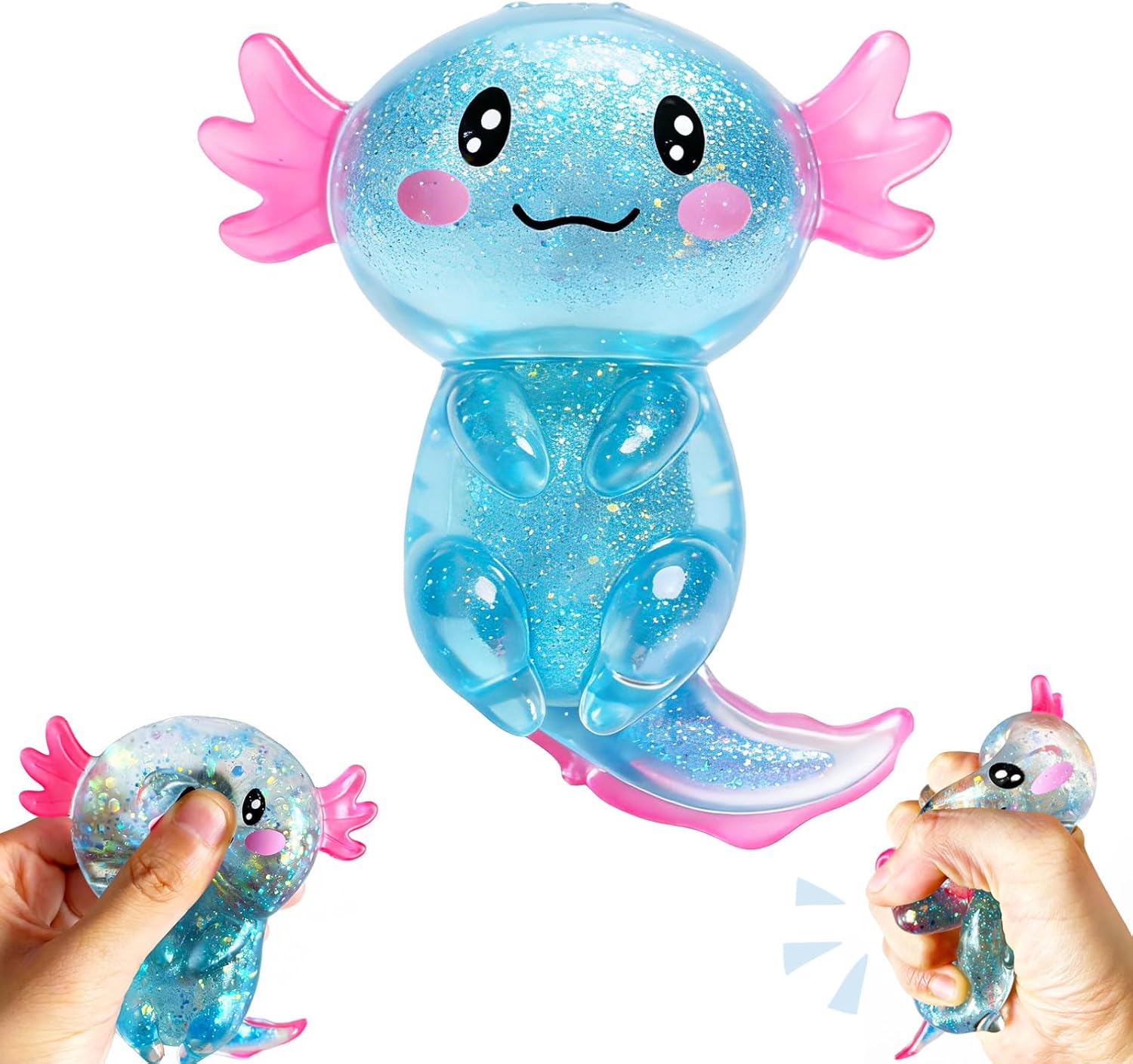 Ajolote apretable Axolotl Squishies Fidget - Azul