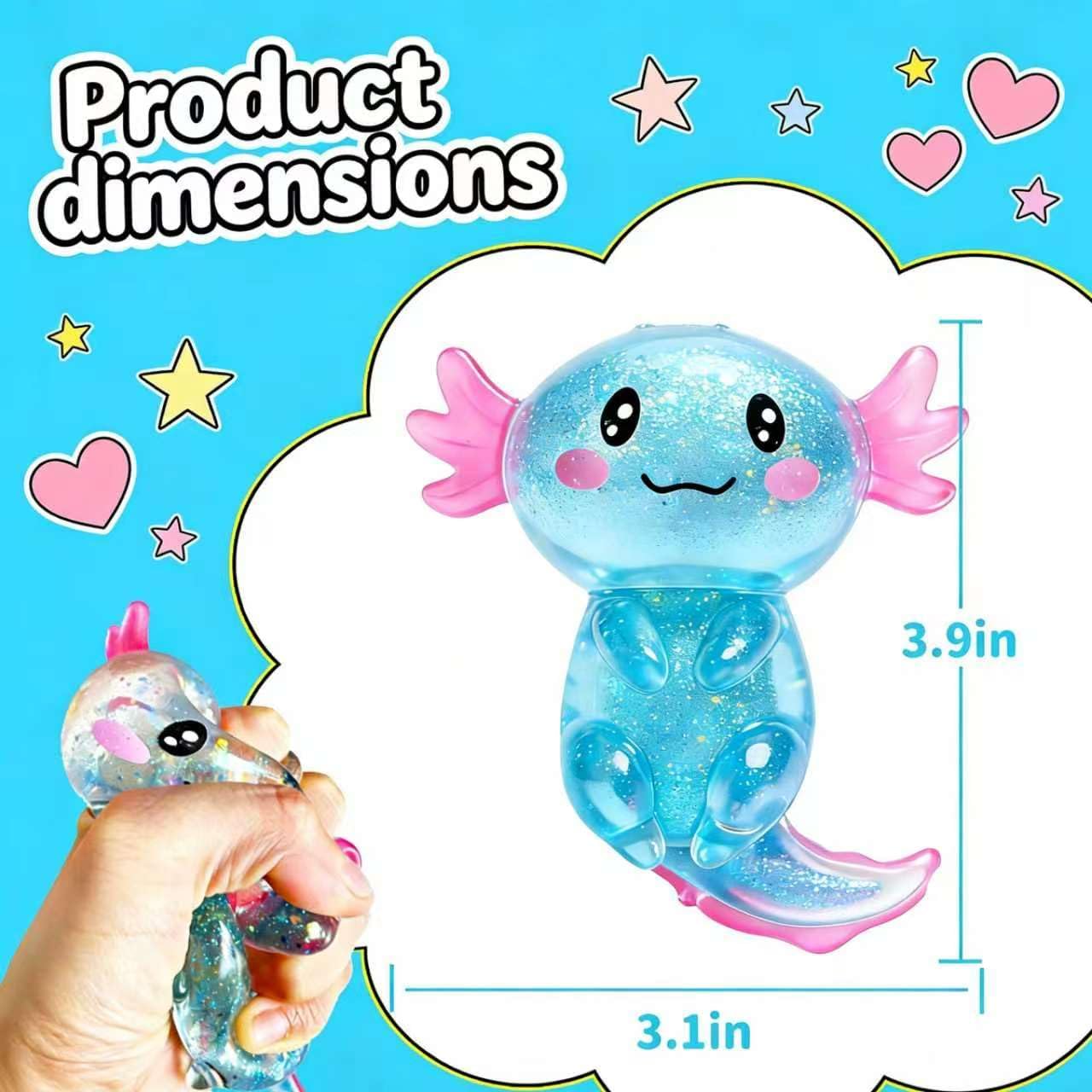 Ajolote apretable Axolotl Squishies Fidget - Azul - vista alternativa
