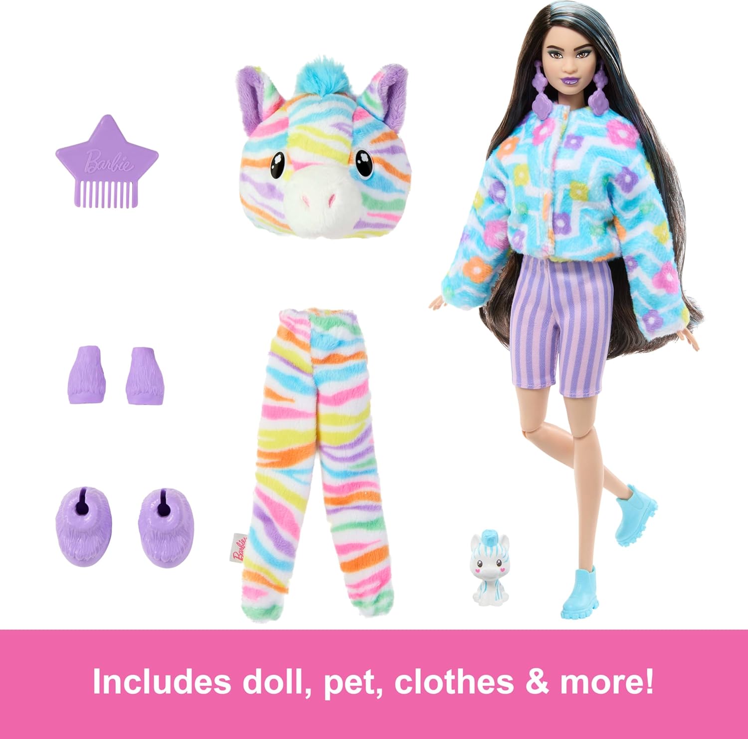 Barbie Cutie Reveal cebra arcoíris HRK39 - vista alternativa
