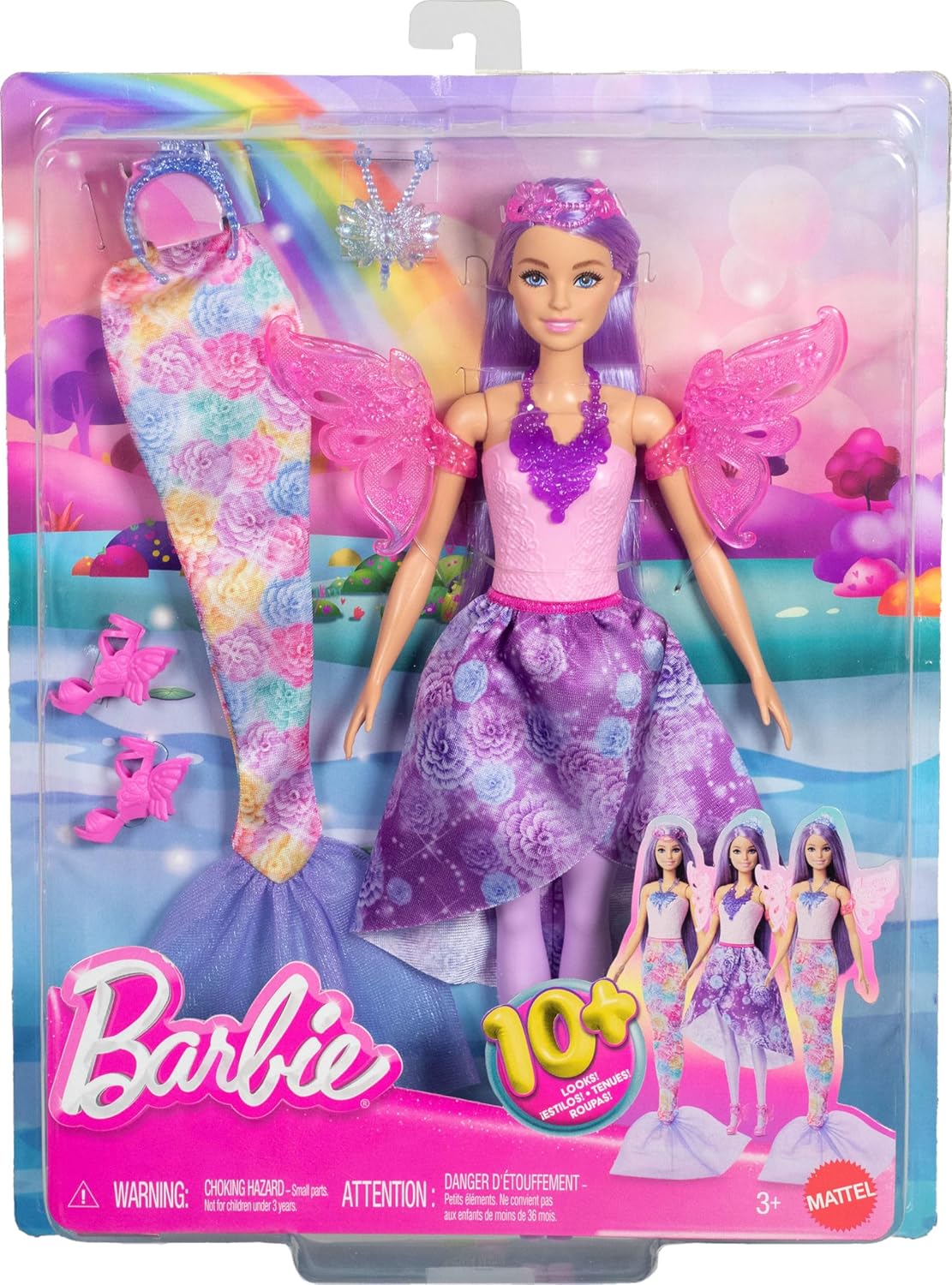 Barbie princesa que se transforma en hada y sirena JCP74 - vista alternativa
