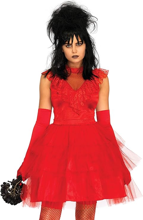 Beetlejuice disfraz novia de rojo Lydia Deetz 80s