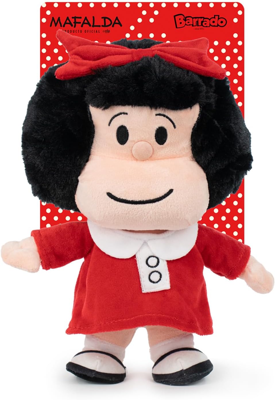 Peluche de Mafalda con vestido rojo