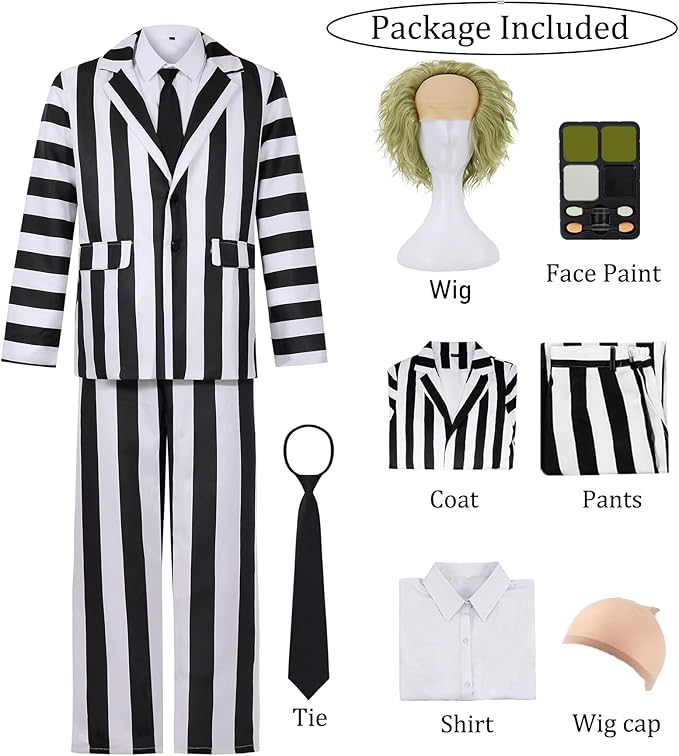 Beetlejuice disfraz con peluca y accesorios - vista alternativa