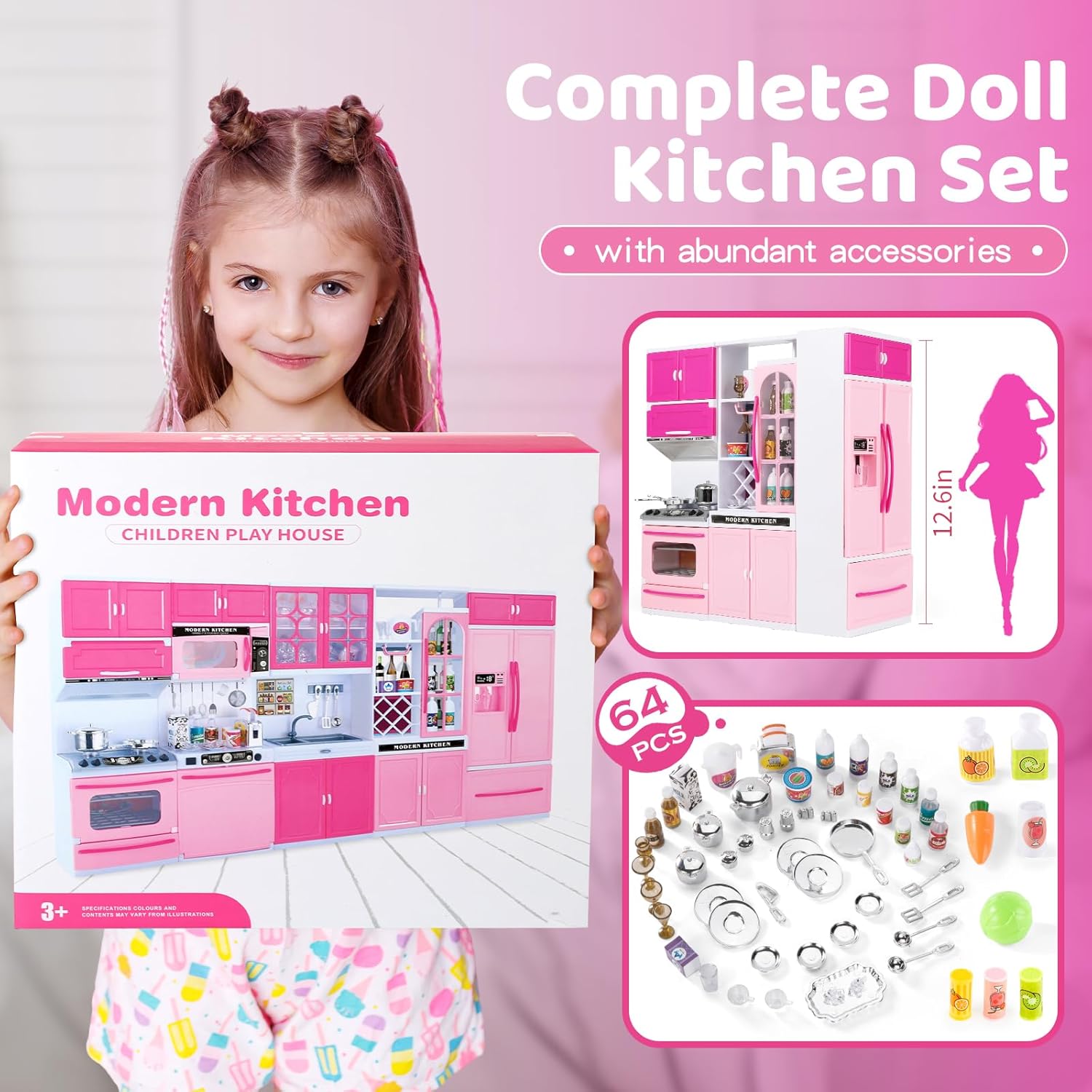 Cocina de juguete para muñecas Barbies y similares - vista alternativa