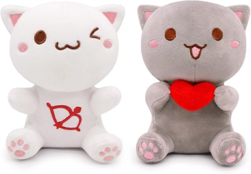 Set gatos de peluche Kawaii amor y amistad