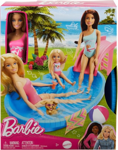 Barbie Set muñeca y Piscina con tobogán HRJ74 - vista alternativa