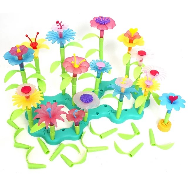 Kit construcción Jardín para jugar con flores plásticas Kid Connection PLAYSETS