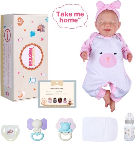 Muñeca bebé reborn sonriente cuerpo de plástico - vista alternativa