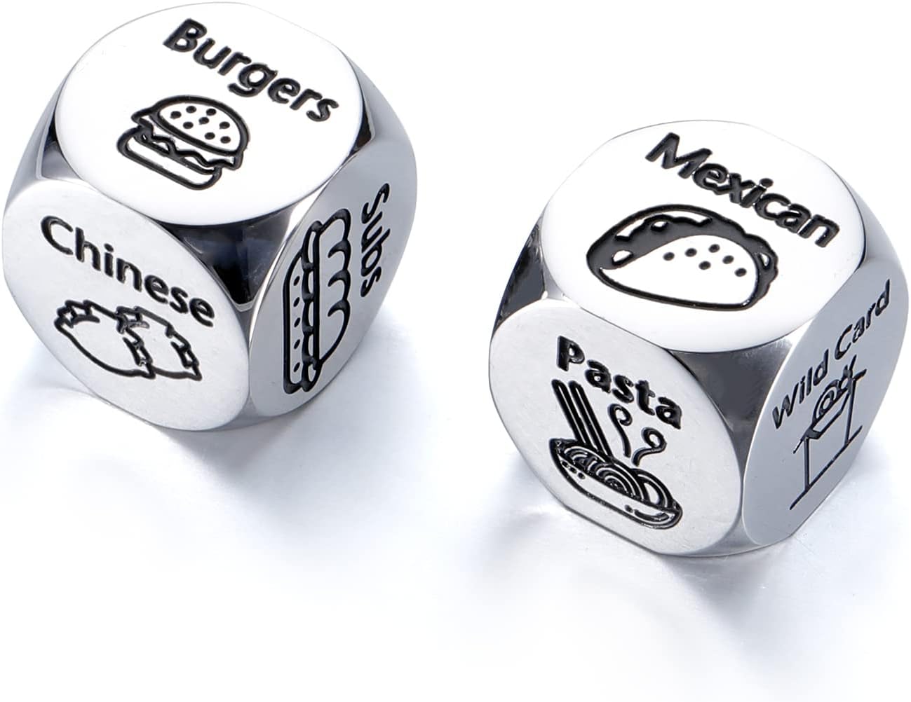 Dados metálicos para jugar a cena romántica