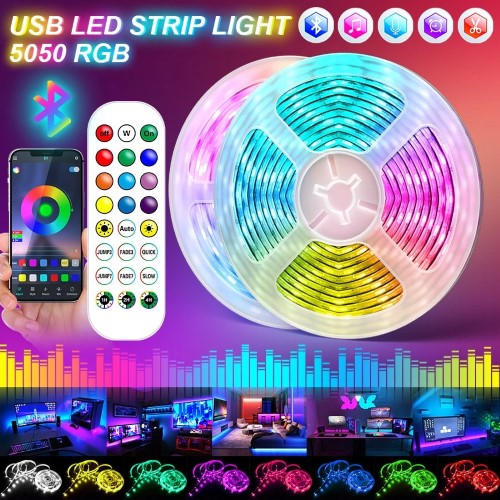 Luces LED Neón multicolor RGB Wifi Bluetooth 5 m