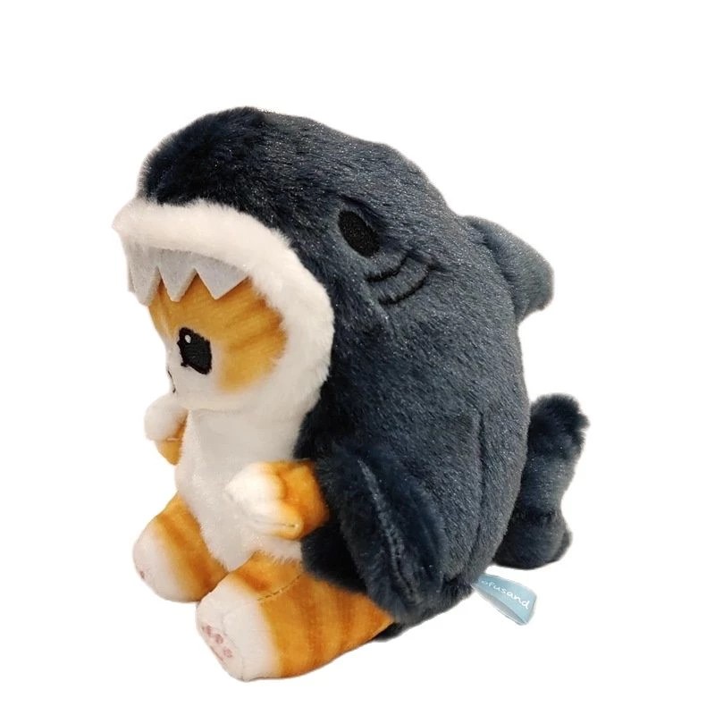 Peluche de gato con disfraz de tiburón 13 cm - vista alternativa