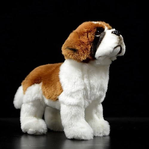 Peluche realista de perro San Bernardo