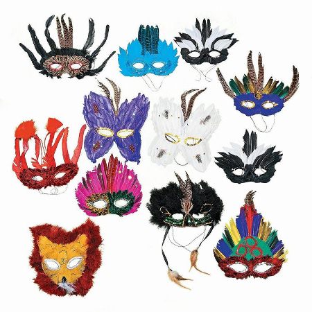 12 máscaras plumas Fun Express