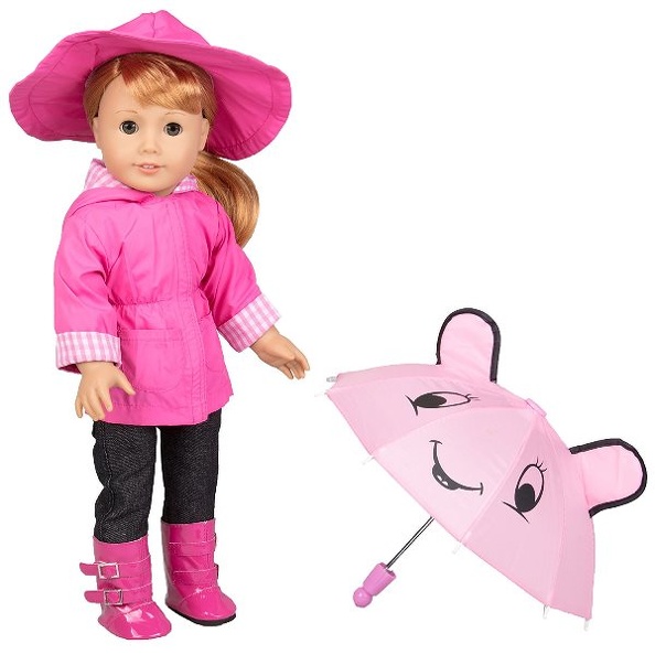 Ropa muñeca tipo American Girl lluvia