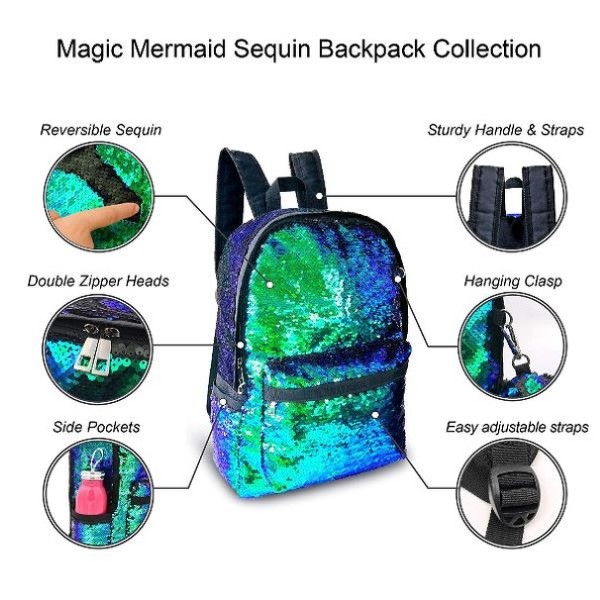 Morral lentejuelas reversibles - estilo sirena - vista alternativa