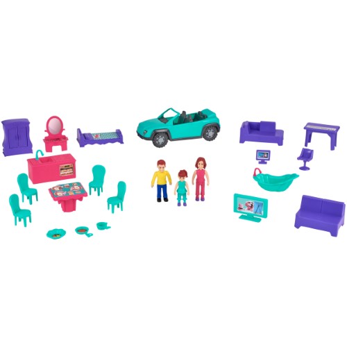 Casa muñecas de 3 pisos 24 pcs - vista alternativa