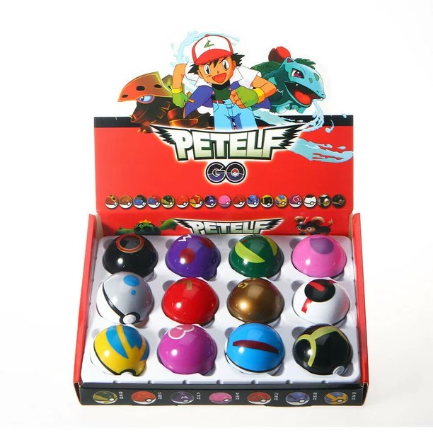 Pokémon 12 pokébolas con figuras y accesorios Pulguero Kachivaches CULTURA GEEK
