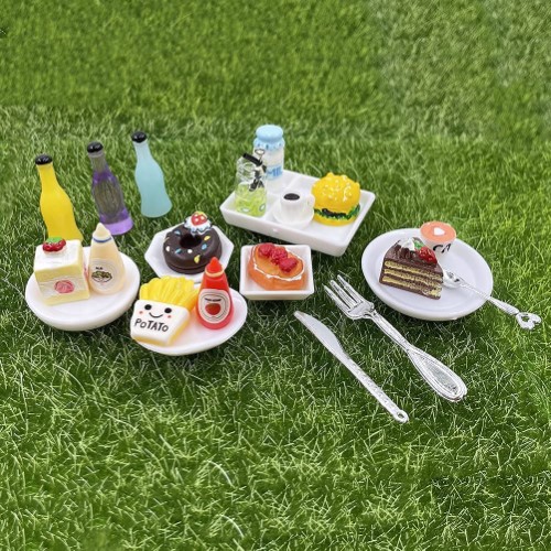 150 Miniaturas alimentos bebidas postres vajillas cubiertos - vista alternativa