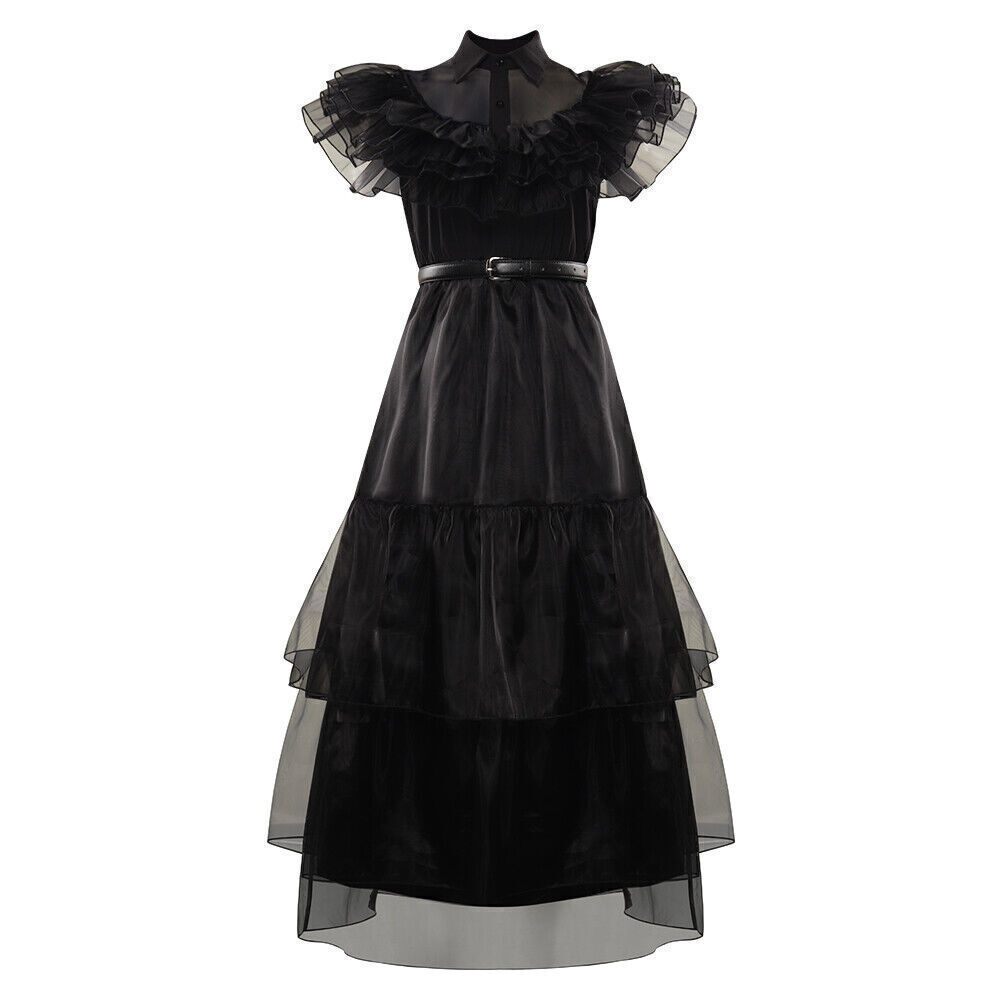 Disfraz de Merlina para niñas Wednesday Addams Pulguero Kachivaches CULTURA GEEK