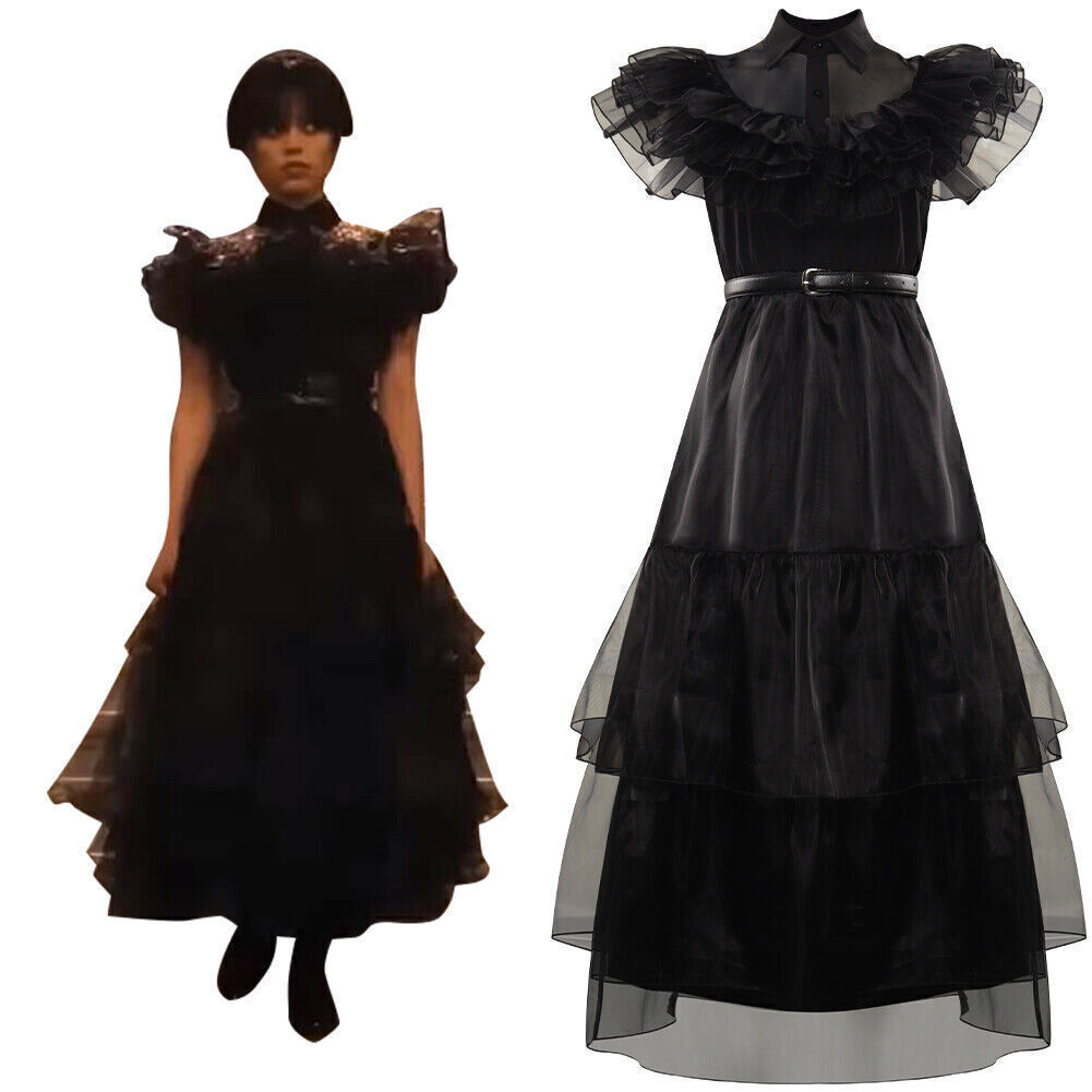 Disfraz de Merlina para niñas Wednesday Addams - imagen adicional