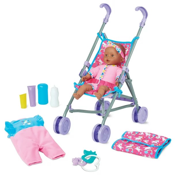 Muñeca bebé con coche Kid Connection Morena