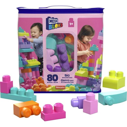Mega Bloks Saco Construcción 80 Bloques Rosa