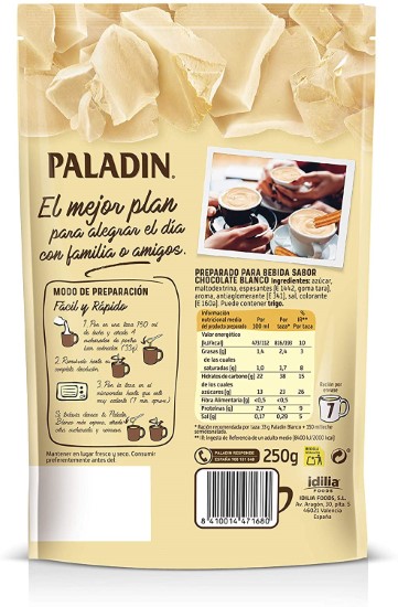 Paladin Bebida de Chocolate Blanco 250g - vista alternativa