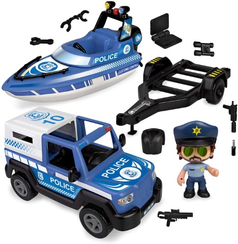 Pinypon Action Pickup de Policía con lancha - imagen adicional
