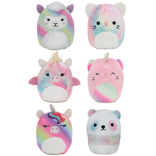 Pack 6 peluches Mini Squismallows Arcoíris
