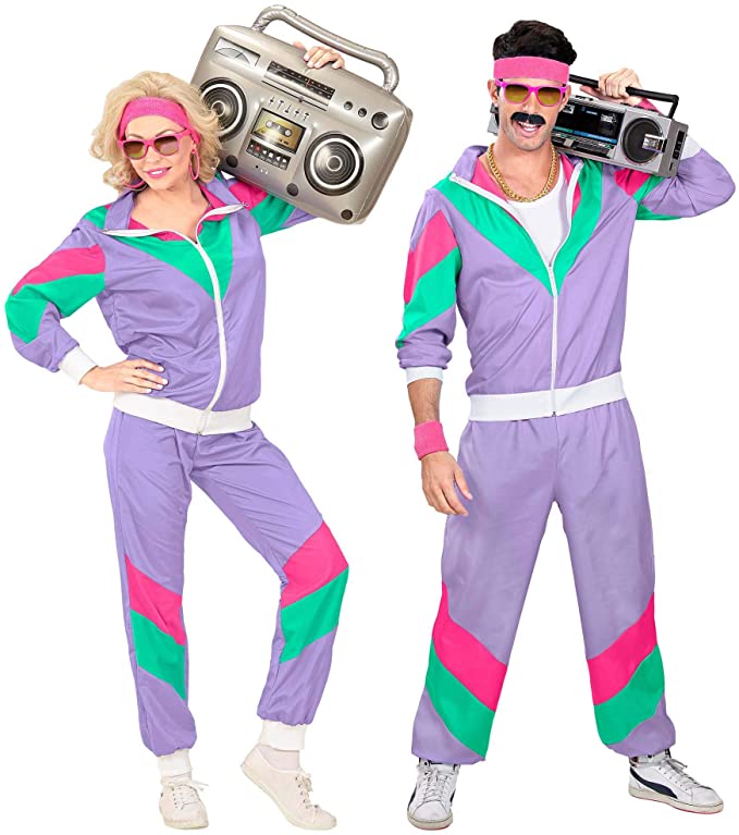 Disfraz sudadera unisex de los 80s - Aguamarina