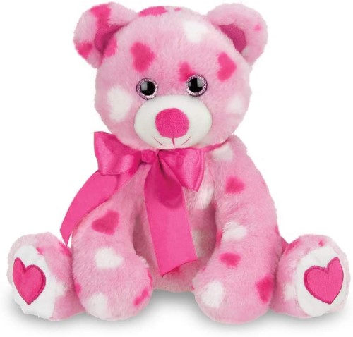 Oso de peluche de corazones amor y amistad